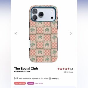 The Social Club Palm Beach Case - Pink and Green for iPhone 17pro max